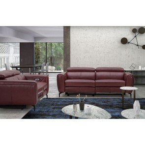 Nakale leather reclining loveseat discount
