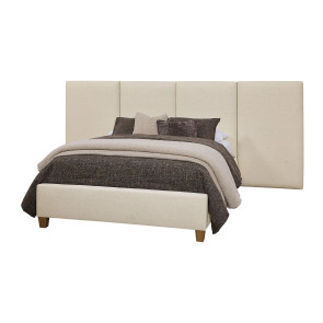 Joinery Espresso Oak Upholstered Wall Bed in Ivory Cream