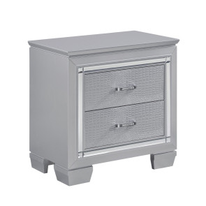 Allura Nightstand w/ Lighting (Silver)
