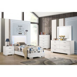 Felicity Youth Low Profile Bedroom Set w/ LED Lighting