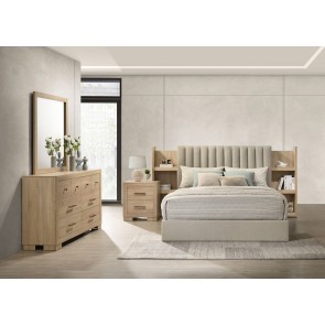 Arielle Upholstered Bookcase Bedroom Set