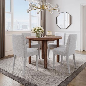 Bodhi Round Dining Room Set w/ Wilson Platinum Chairs