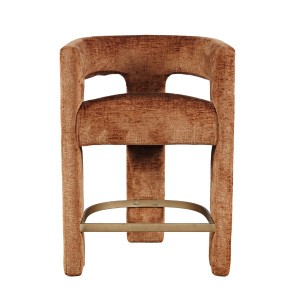 Gwen Upholstered Counter Stool in Rust