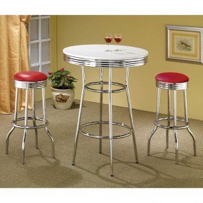 50s Soda Fountain Bar Set w/ White Top Table