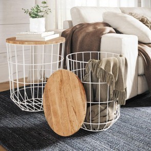 Rondo White Nesting End Tables (Set of 2)