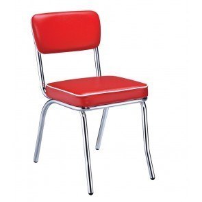 Chrome Plated Side Chair (Red) (Set of 2)