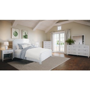 Westport White Bedroom Set w/ Upholstered Bed