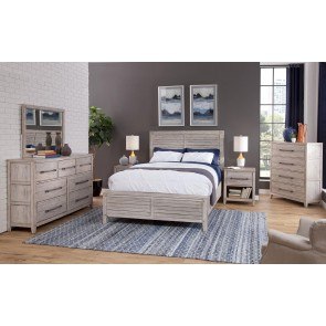 Aurora Panel Bedroom Set (Whitewash)