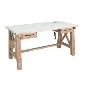 Vivian Light Grey 58-inch Writing Desk w/ Power Plug