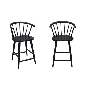 Janna Black Counter Height Stool (Set of 2)