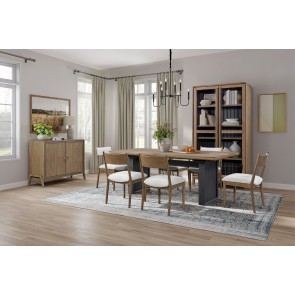Everden Latte Double Pedestal Dining Room Set w/ Crescent Dining Chairs