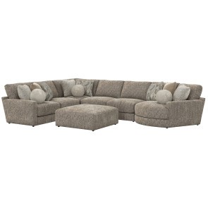 Turner Mushroom 6-Piece Right Piano Wedge Sectional Set w/ Ottoman