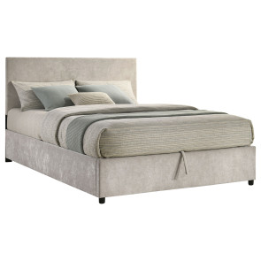 Reeves Beige Upholstered Storage Bed