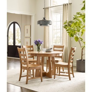 Kafe Cappuccino 44 Inch Round Pedestal Dining Room Set w/ Chair Choices
