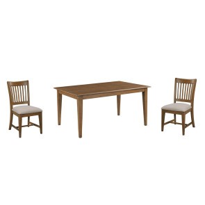 Kafe 60 Inch Dining Set w/ Rake Back Chairs (Latte)