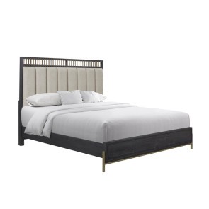 Everden Peppercorn Complete Upholstered and Strap Panel Bed