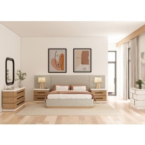 Portico Upholstered Wall Bedroom Set