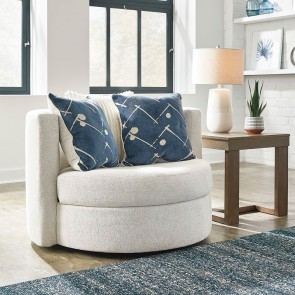 Padova Ivory Swivel Accent Chair