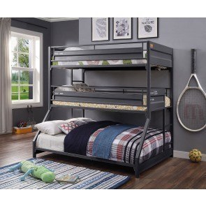 Cargo Triple Twin/ Twin/ Full Bunk Bedroom Set (Gunmetal)