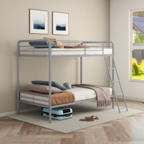 Carson Glossy Silver Twin over Twin Bunk Bed