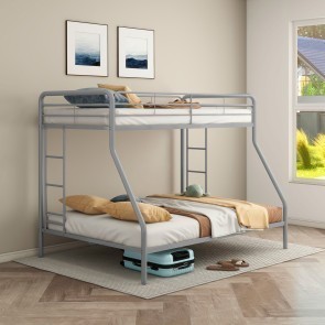 Carson Glossy Silver Twin over Full Bunk Bed