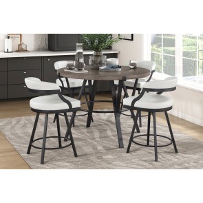 Crowley Counter Height Dining Room Set w/ White Chairs