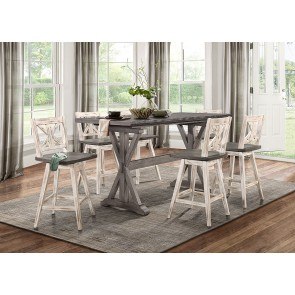 たつえみの部屋3点セット Daye 3-Piece Counter Height Dining Set (Dark Cherry
