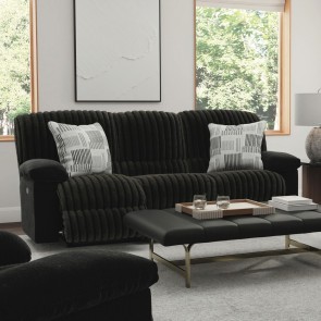 Comet Black Power Lay Flat Reclining Sofa