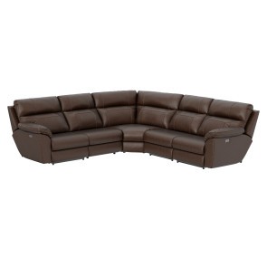 Sanford Espresso 5-Piece Power Reclining Sectional