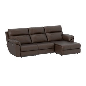 Sanford Espresso 3-Piece Power Reclining Right Chaise Sectional