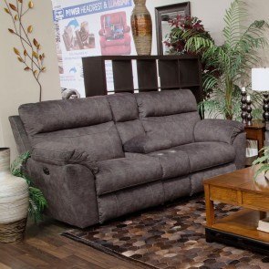 Sedona Power Lay Flat Reclining Console Loveseat w/ Power Headrest (Smoke)