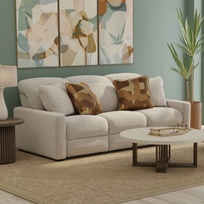 Ada Camel Power Triple Reclining Sofa w/ Adjustable Headrests