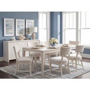 Maren Fresh Canvas Leg Dining Room Set w/ Fluted Curved Back Chairs