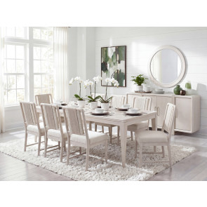 Maren Fresh Canvas Leg Dining Room Set w/ Woven Back Chairs