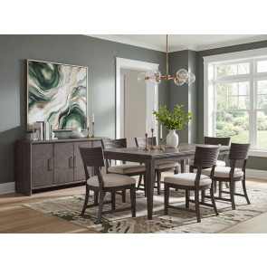 Maren Truffle Leg Dining Room Set w/ Fluted Curved Back Chairs