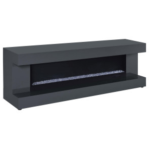 Mallory Grey TV Stand w/ Flame Visualizer and Bluetooth Speaker