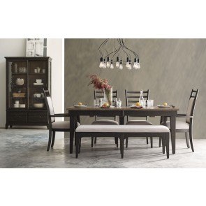 Plank Road Rankin Dining Room Set w/ Bench (Charcoal)