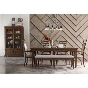 Plank Road Rankin Dining Room Set w/ Bench (Stone)