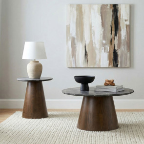 Franklin Grey and Dark Brown Occasional Table Set