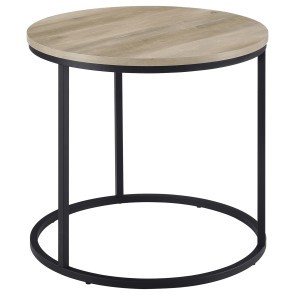 Lainey Distressed Pine and Black End Table