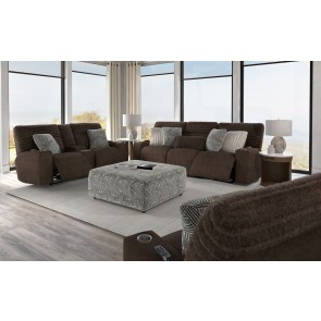 Zen Chocolate Power Reclining Living Room Set w/ CR3 Heat and Massage