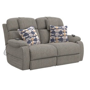 Oasis Oyster Power Reclining Loveseat w/ Power Headrests, CR3 Heat and Massage