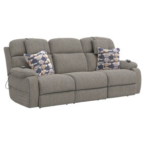 Oasis Oyster Power Reclining Sofa w/ Power Headrests, CR3 Heat and Massage