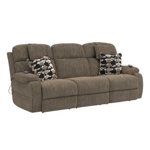 Oasis Fossil Power Reclining Sofa w/ Power Headrests, CR3 Heat and Massage