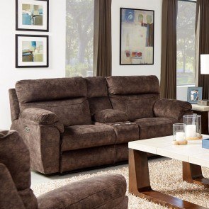 Sedona Power Lay Flat Reclining Console Loveseat w/ Power Headrest and Lumbar (Mocha)