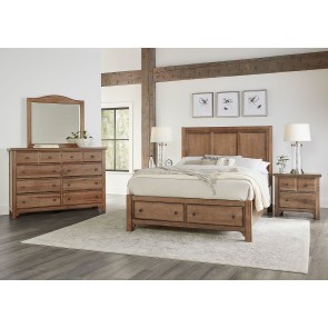 Cool Farmhouse Panel Storage Bedroom Set (Natural)