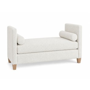 Tide and Timber Clear Oak White Boucle Upholstered Daybed