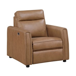 Equinox Brown Power Recliner w/ Rounded Track Arms