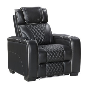 Apex Black Power Recliner w/ Power Headrest, Air Massage and Heat