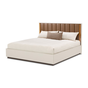 Pavira Walnut Platform Bed w/ LED Lighting